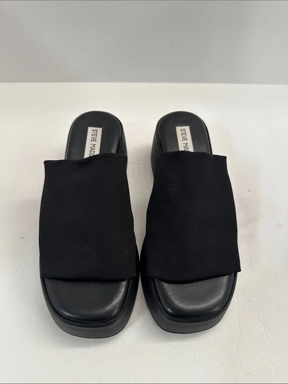 Steve Madden Black Low-Heel Slide Sandals